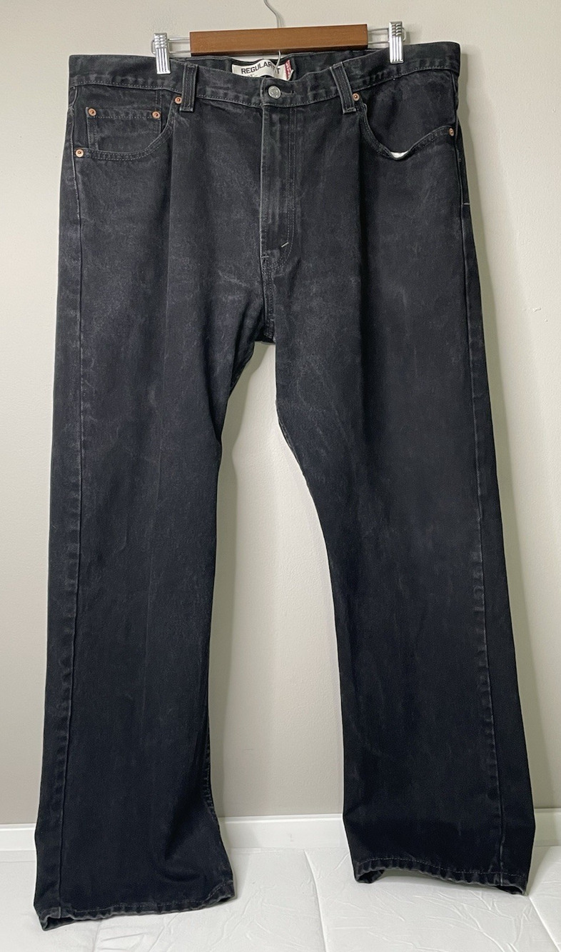 Levi’s 505 Regular Fit Jeans Men’s 40x30 Black Gray Straight Leg 100% Cotton